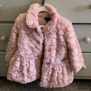 Girl’s 24 mo pink winter faux fur coat